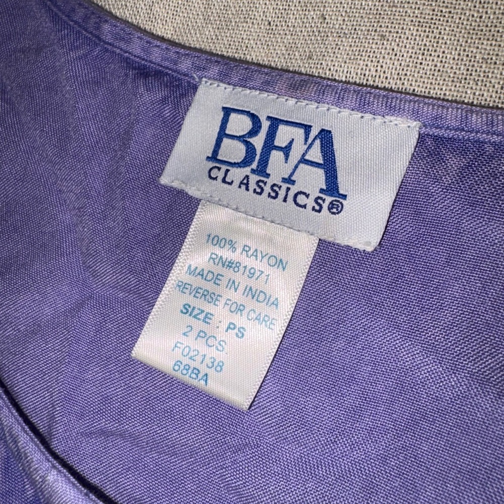 VTG Purple Periwinkle Embroidered Skirt Set Rayon PS Boho Cottagecore Fairycore - Picture 3 of 10